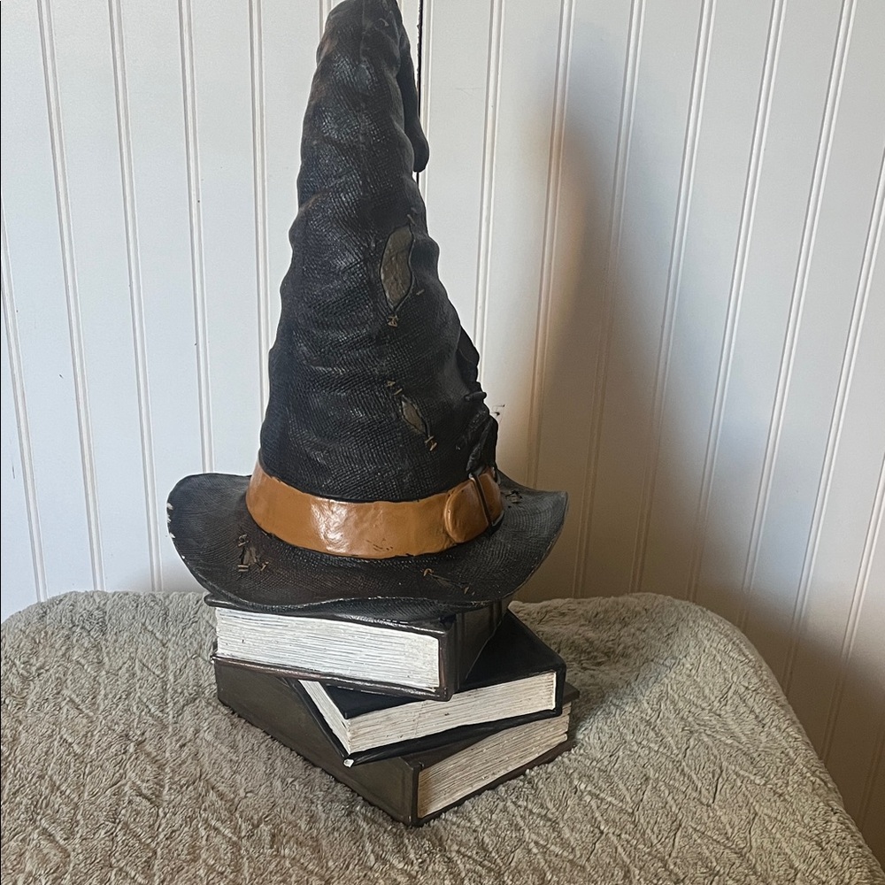 Black Witch Hat Figurine on Books Decor - Halloween - Picture 5 of 9
